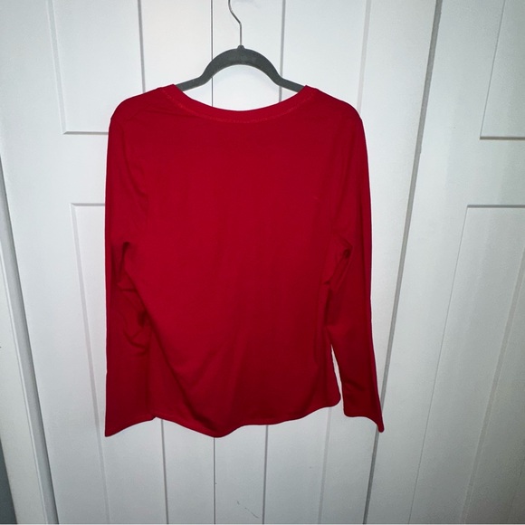 Women's Red Graphic Christmas Tee - Prosecc ho ho ho - Large - Picture 3 of 6